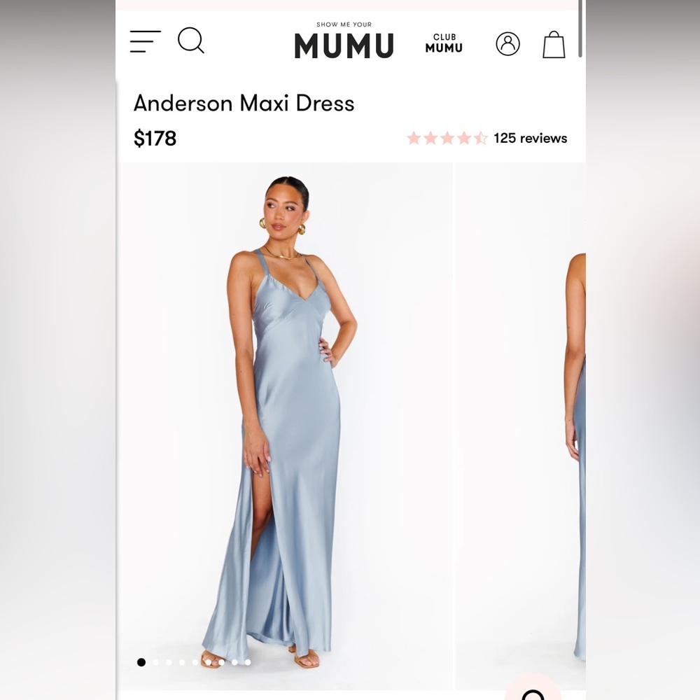 Show Me Your MuMu Anderson Maxi Dress in Light Blue